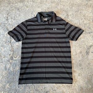 Under Armour Men's Black Striped Polo Shirt